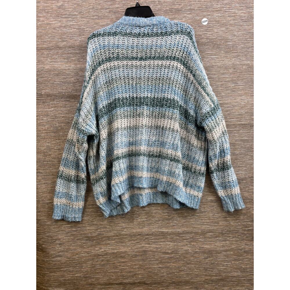 American Eagle Loose Knit Sweater Womens Size L Blues White Gray Oversized - Picture 2 of 8